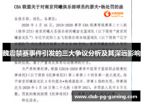 魏震禁赛事件引发的三大争议分析及其深远影响